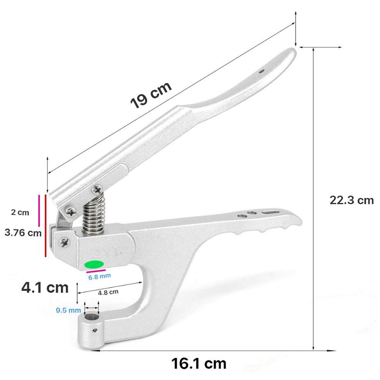 Trimming Shop 12.5mm Press Studs Fixing Dies Set with ZYT Plier, Tools for Snap Fasteners, Clothing Repair, Leather Craft, Replacement