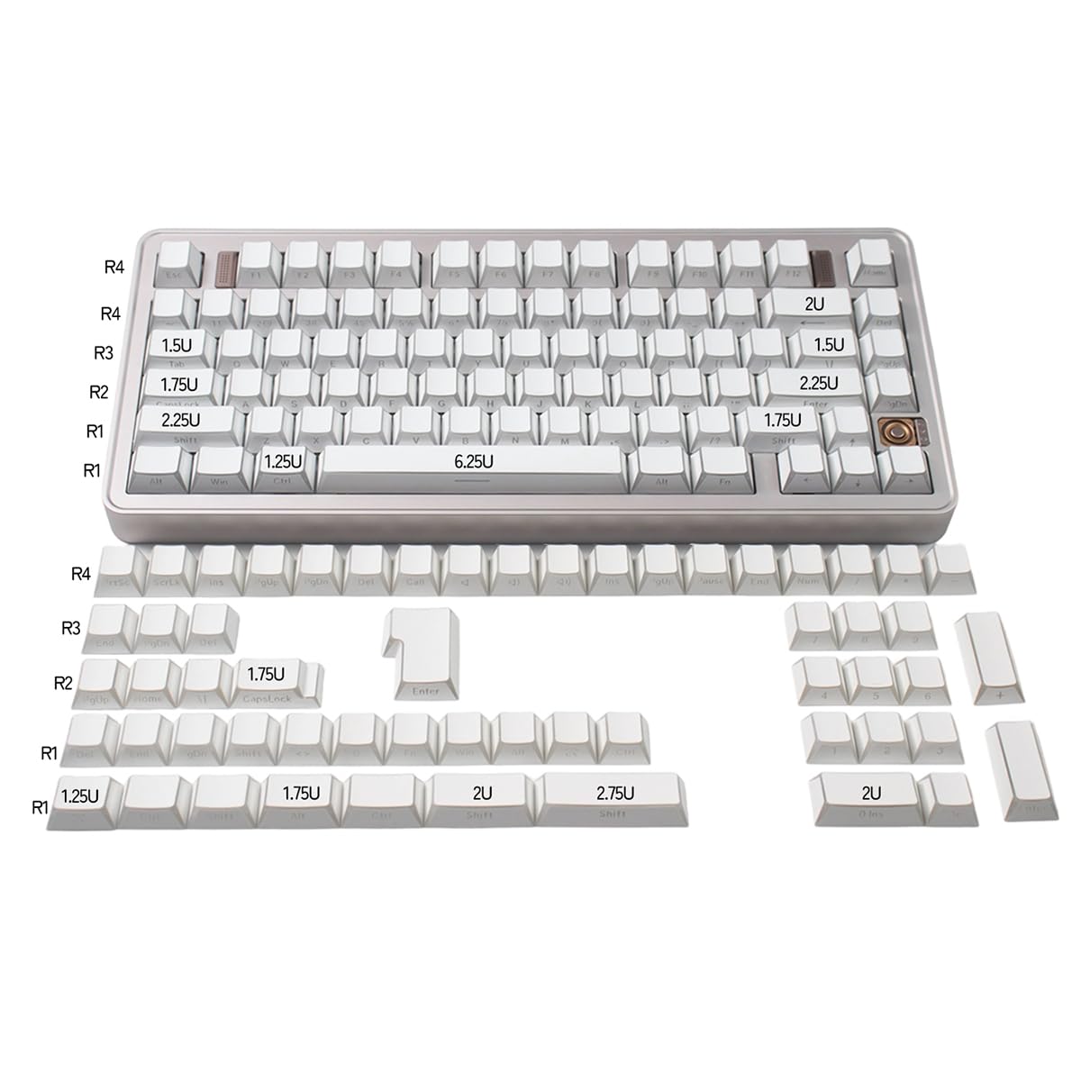 Sumgsn Juego de 137 Teclas Laterales Brillantes PBT Cherry Profile Keycaps para Teclado mecánico Cherry MX 61/64/87/104/108