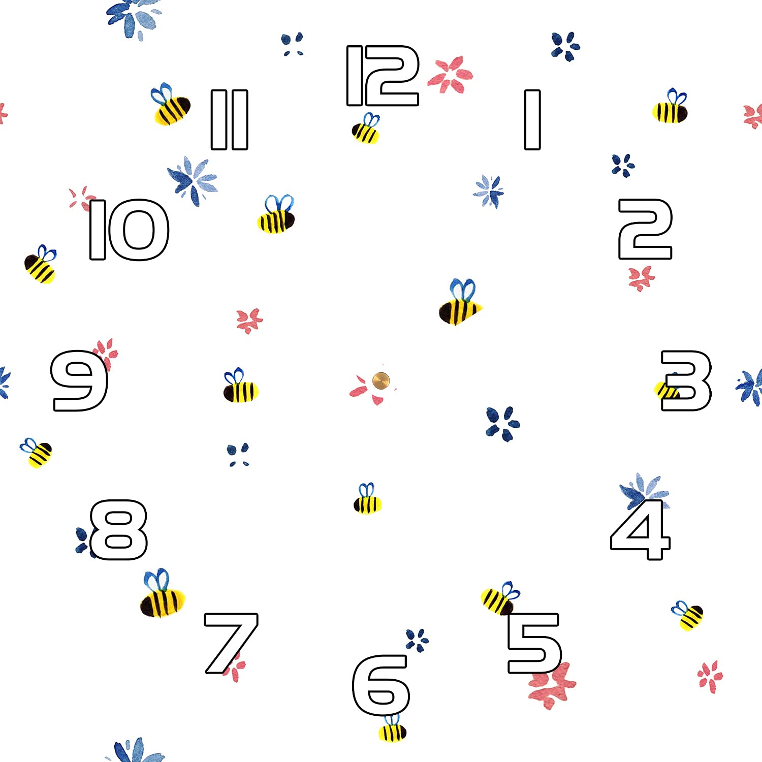 Horloge en verre moderne Coloray fleurs d'abeille, l'accessoire mural idéal pour votre intérieur