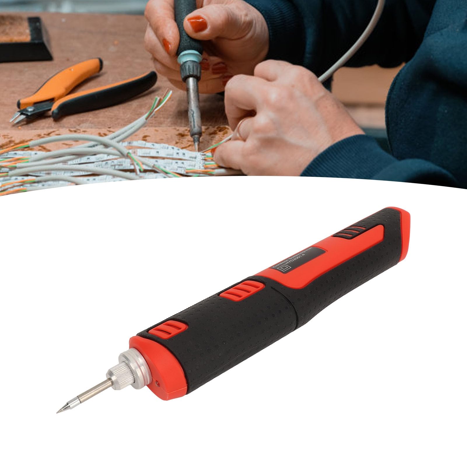 Kit Saldatore Cordless con Batteria al Litio da 1500mAh - Penna per Saldatura Elettronica Portatile Ricaricabile USB - Controllo del Calore con Sensore Touch e Custodia in ABS per