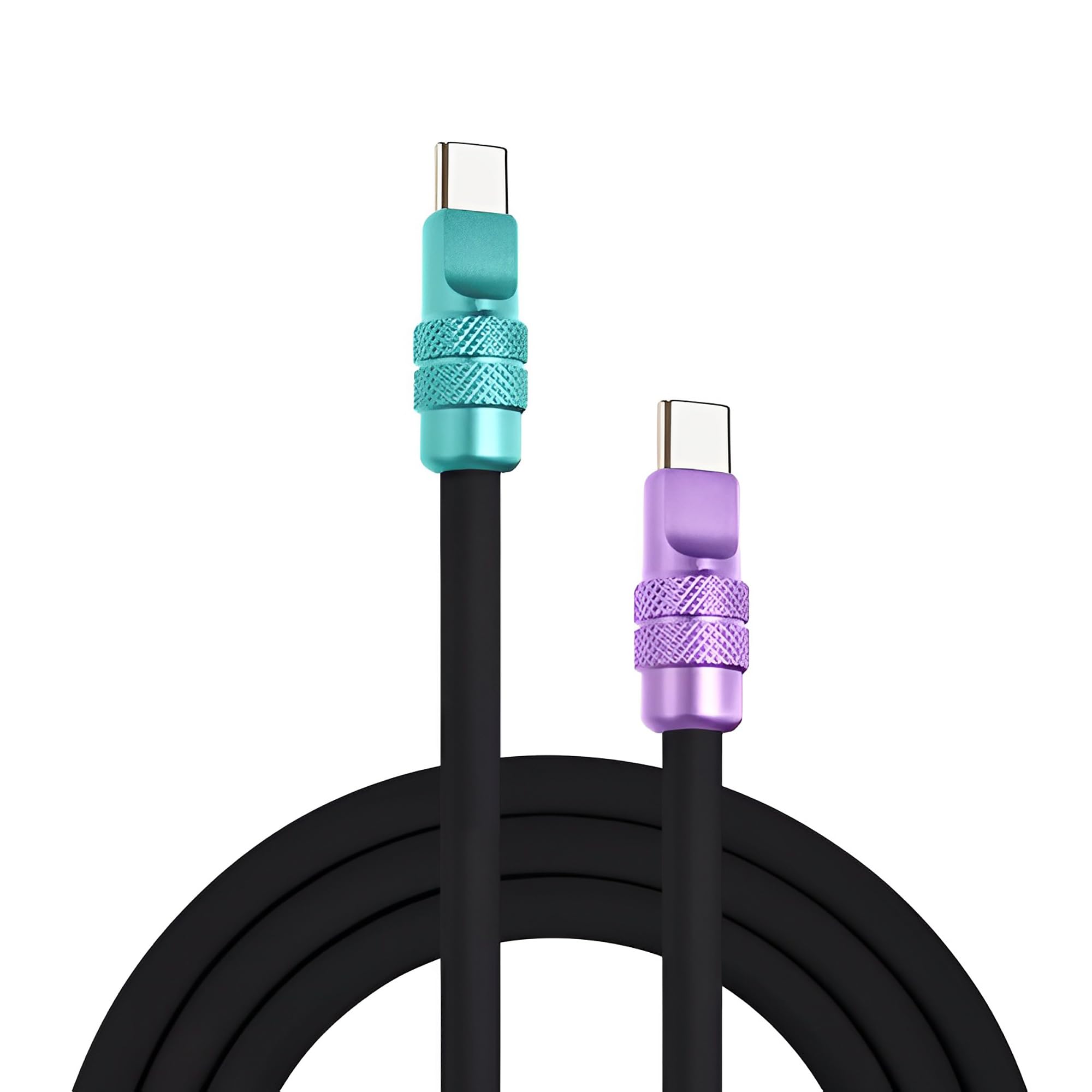 chubbycable Chubby 2.0 Anodized Version 240W USB C Cable Reflective Shine Fast Charging Cable Charger Cord Compatible with iPhone 17-15 Series, Black+