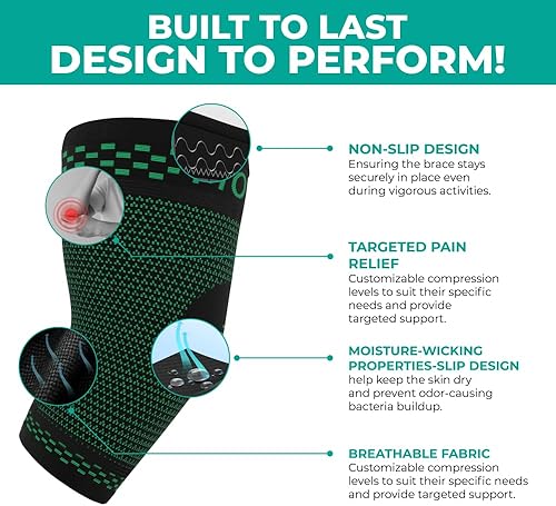 Vista 23 de Modvel Paquete de 2 coderas – Coderas de compresión para codo de golfista para aliviar el dolor en las articulaciones, recuperación, apoyos de Negro