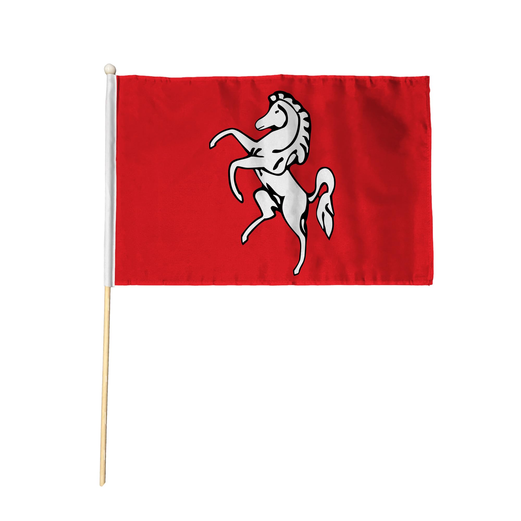Flagtex Kent Pack of 12 Hand Waving Flag (9x6 Inch) - Premium Wooden Stick Hand Flag 9x6 Inch Natural Wood Pole Kent County Flag Events Parades Celebrations