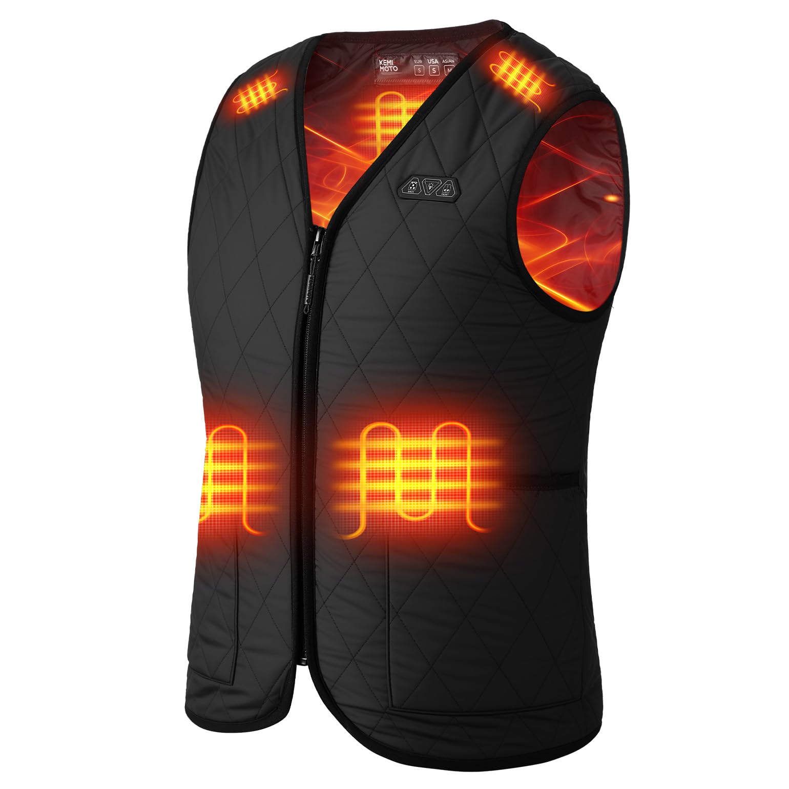 KEMIMOTO Gilet Riscaldato Donna, Elettrico Gilet Riscaldato con 8 Elementi Riscaldanti, USB Giubbotti Riscaldati con 3 Temperature per Lavoro Sci Escursionismo Caccia Moto (Senza Batteria)