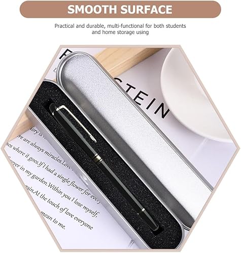 Miniatura 7 de BESTOYARD Caja de lápices de hojalata de metal grande, caja de lápices de metal, soporte de maquillaje, caja de pluma de embalaje, mini bisagras de