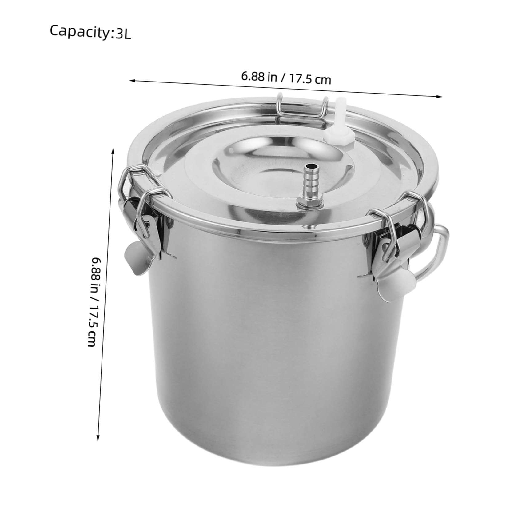 Seau à Lait en Acier Inoxydable 3l pour Vaches et Chèvres Design Portable pour Minimiser le Gaspillage de Lait, pour Ferme Familiale et Usine Laitière