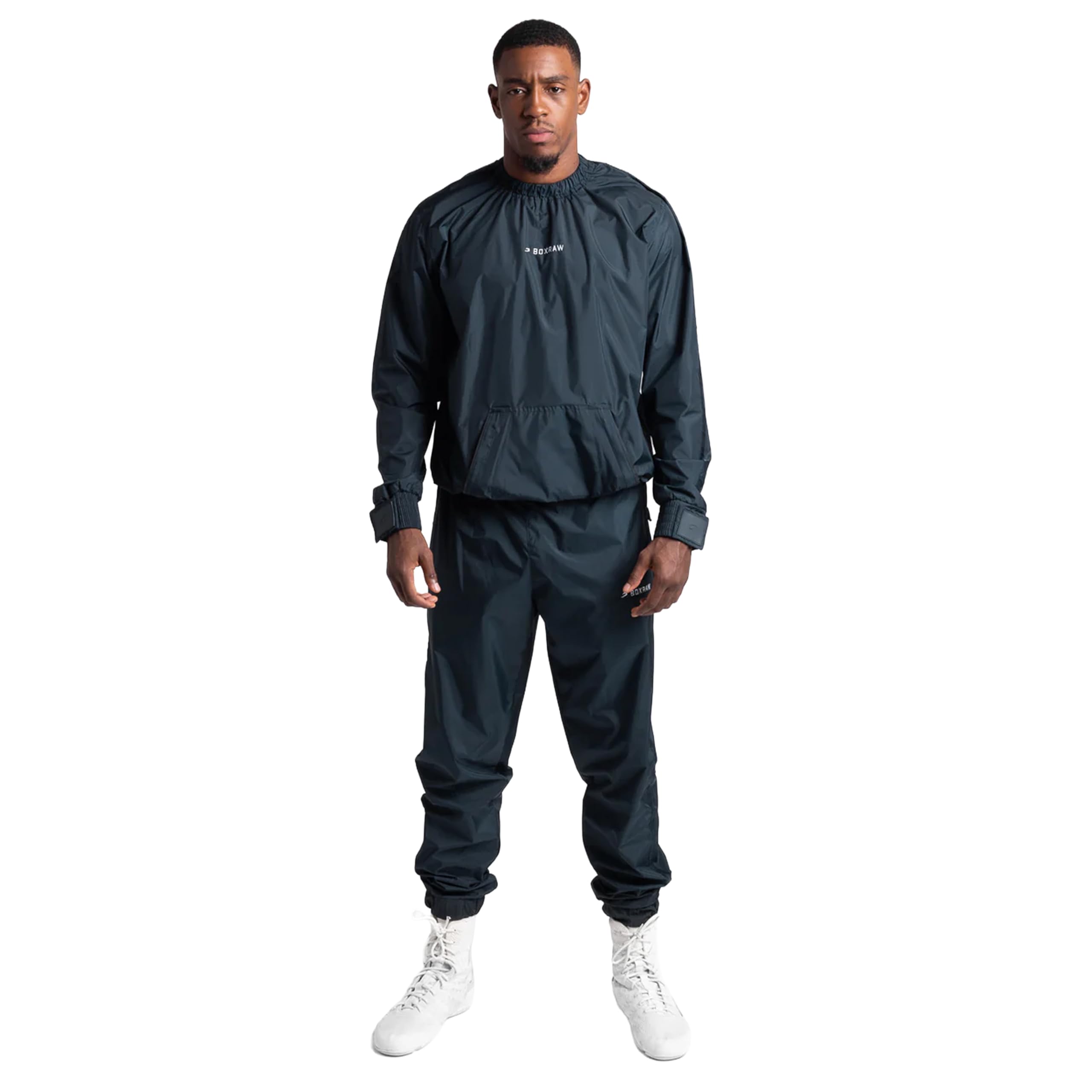 BOXRAW Hagler Sauna Suit 2.0 - Charcoal - M - Sweat Suit for Boxing & MMA - Top & Bottoms - Professional Non Rip Weight Loss Training Gear - Multiple World Champion Tested & Waterproof Zipped Pockets