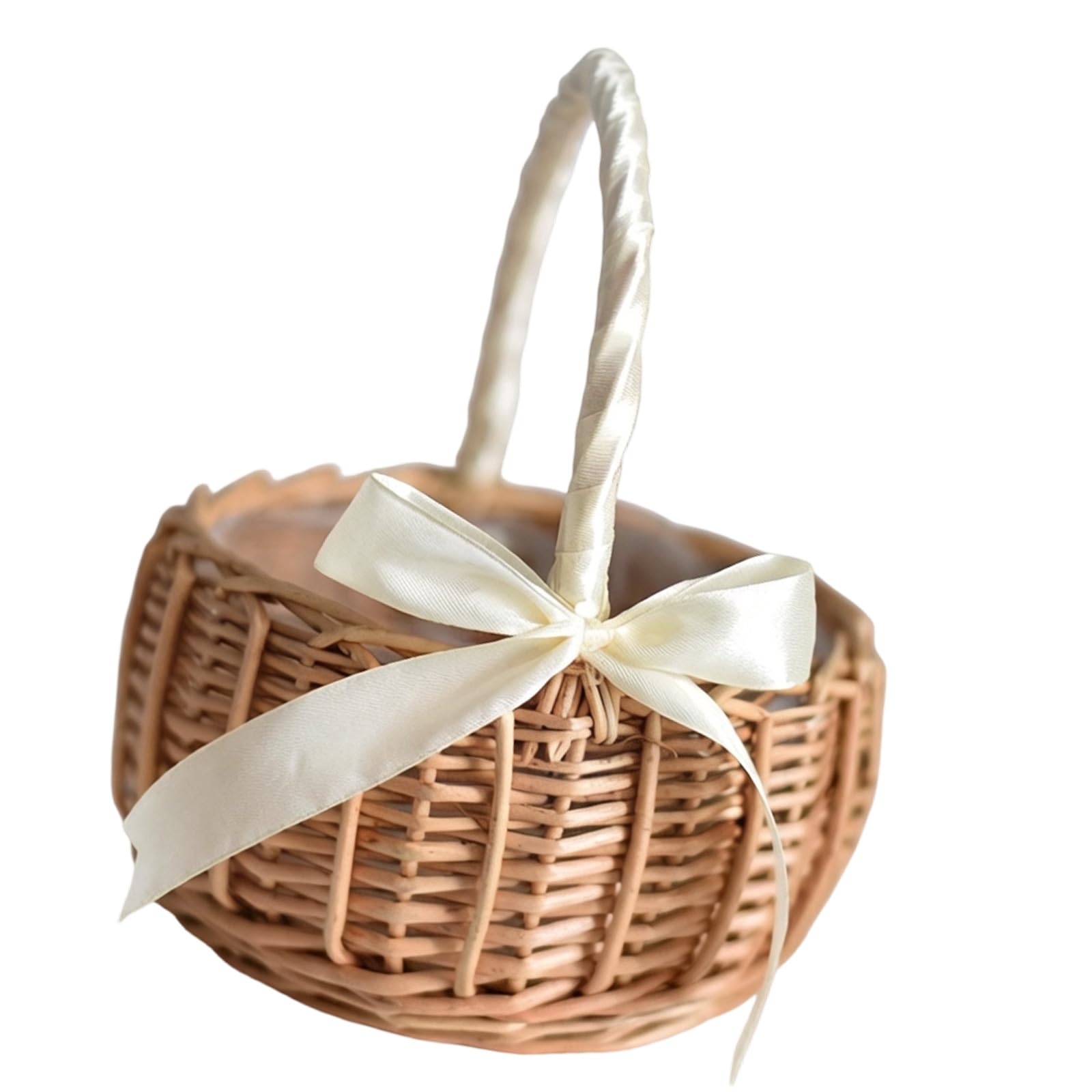 Oxxggkao Wicker Flower Basket with Sturdy Construction Willow Storage Ideal for Wedding Decors and Household Use Handwoven