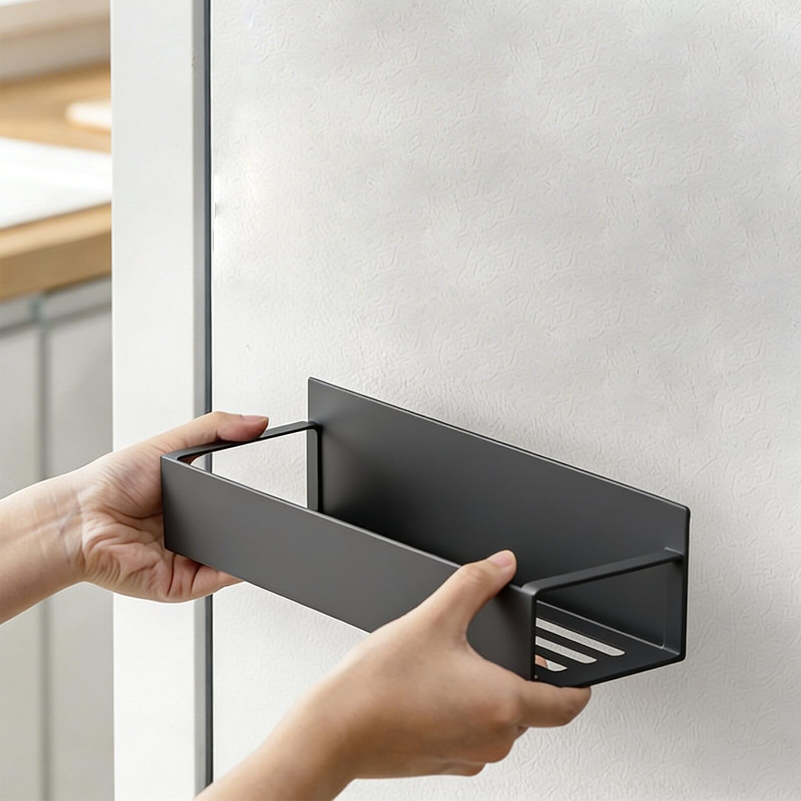 2 Szt. Magnetyczny Regał Przypraw z Haczykami Szt Stal Węglowa Mocny Uchwyt Magnetyczny Do Lodówki Organizer Kuchenny Do Słoików i Butelek Oszczędzający Miejsce Szafce i Blacie