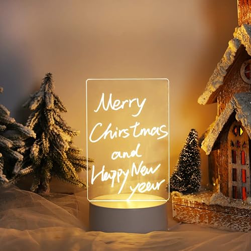 Pizarra blanca LED de escritorio con soporte tablero de notas acrílico transparente emisora de luz mensaje borrable pequeña pizarra blanca para