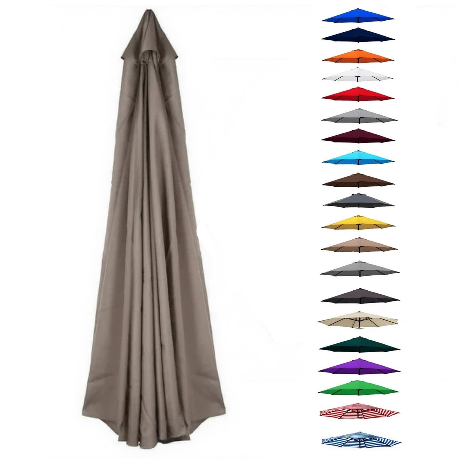 UV30+ Waterproof Garden Parasol Umbrella 2.0-4.0M – Outdoor Sun Shade Canopy For Patio Beach Pool Lawn & Deck – 6/8 Rib Design(Dark Brown,(8Rib) 3.0m/9.8ft) — image 1