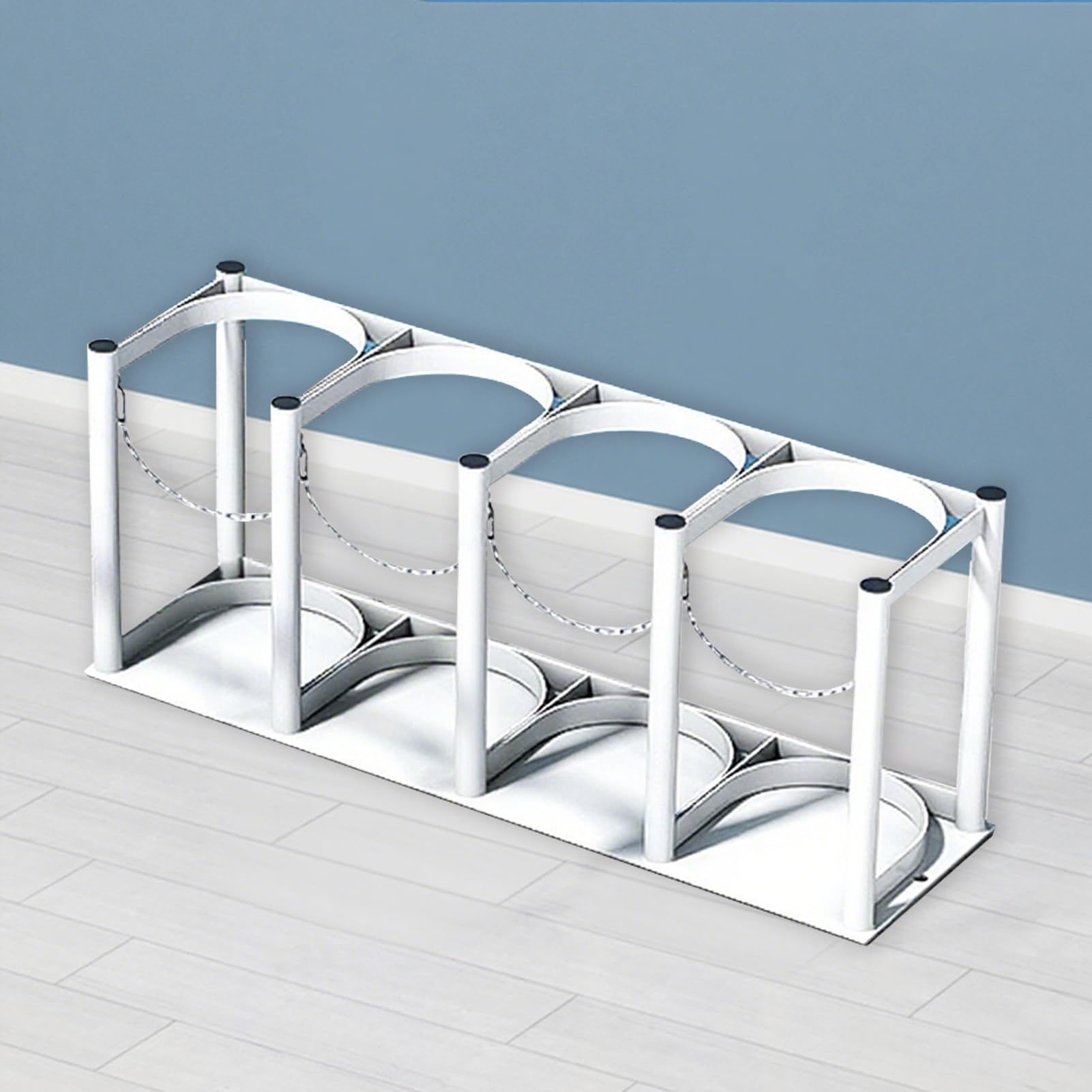 WQPMNYG Oxygen Cylinder Stand Rack, Adjustable Chain for Secure Storage, Freestanding Medical Gas Tank Bracket