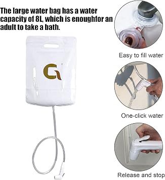 Inflatable Bathtub Shower System, Inflatable Adult Bath Tub with Bath Kit and Air Pump for The Elderly, Disabled, Seniors (Color : White)