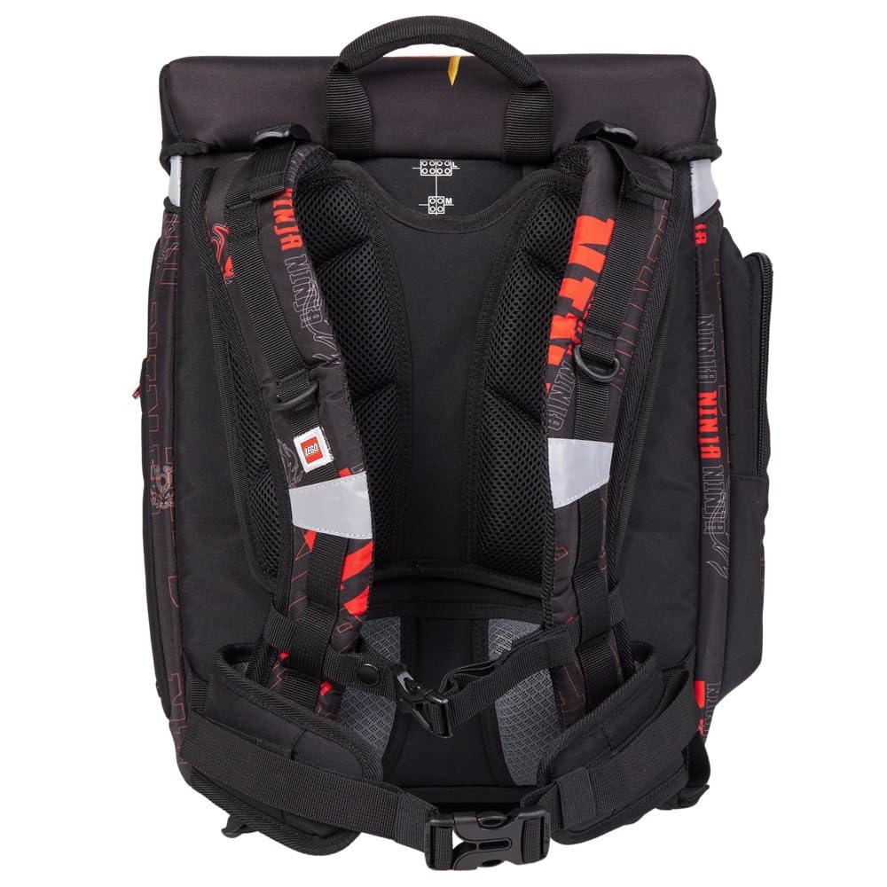 Familando - Schulranzen Set 6-teilig - Lego Ninjago Dragon Energy - Ergonomisch, stabil & mit gepolstertem Rücken - 1.310g leicht mit 16L Volumen - wasserabweisend und mit Reflektoren