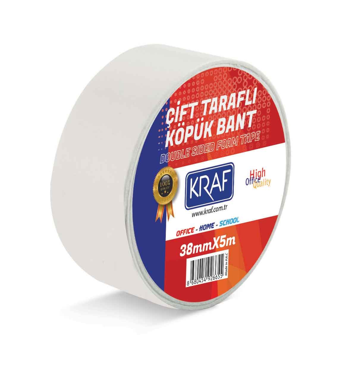 Güçlü - Kraf Çift Taraflı Köpük Bant - 38 mm x 5 metre