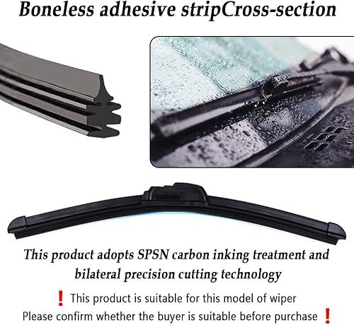 Miniatura 6 de 4 piezas de 32 pulgadas de tiras de limpiaparabrisas de automóvil, recortables, silenciosas, de uso, repuesto premium & EZ sin hueso, repuesto para