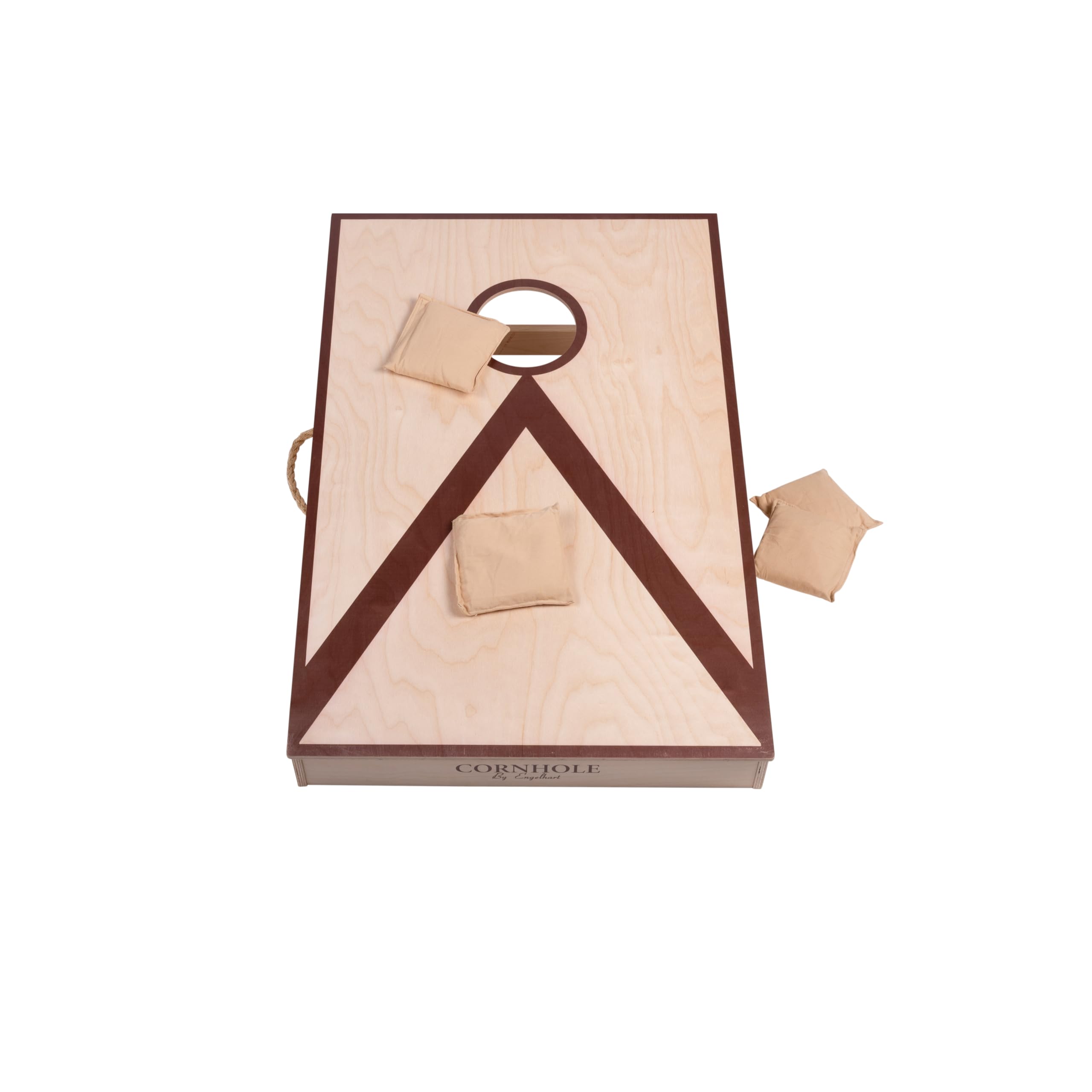 Engelhart – Cornhole in Legno 90 x 60 cm – Gioco di abilità da Esterno e Interno – Tavola in Legno massello – 8 Sacchetti Inclusi