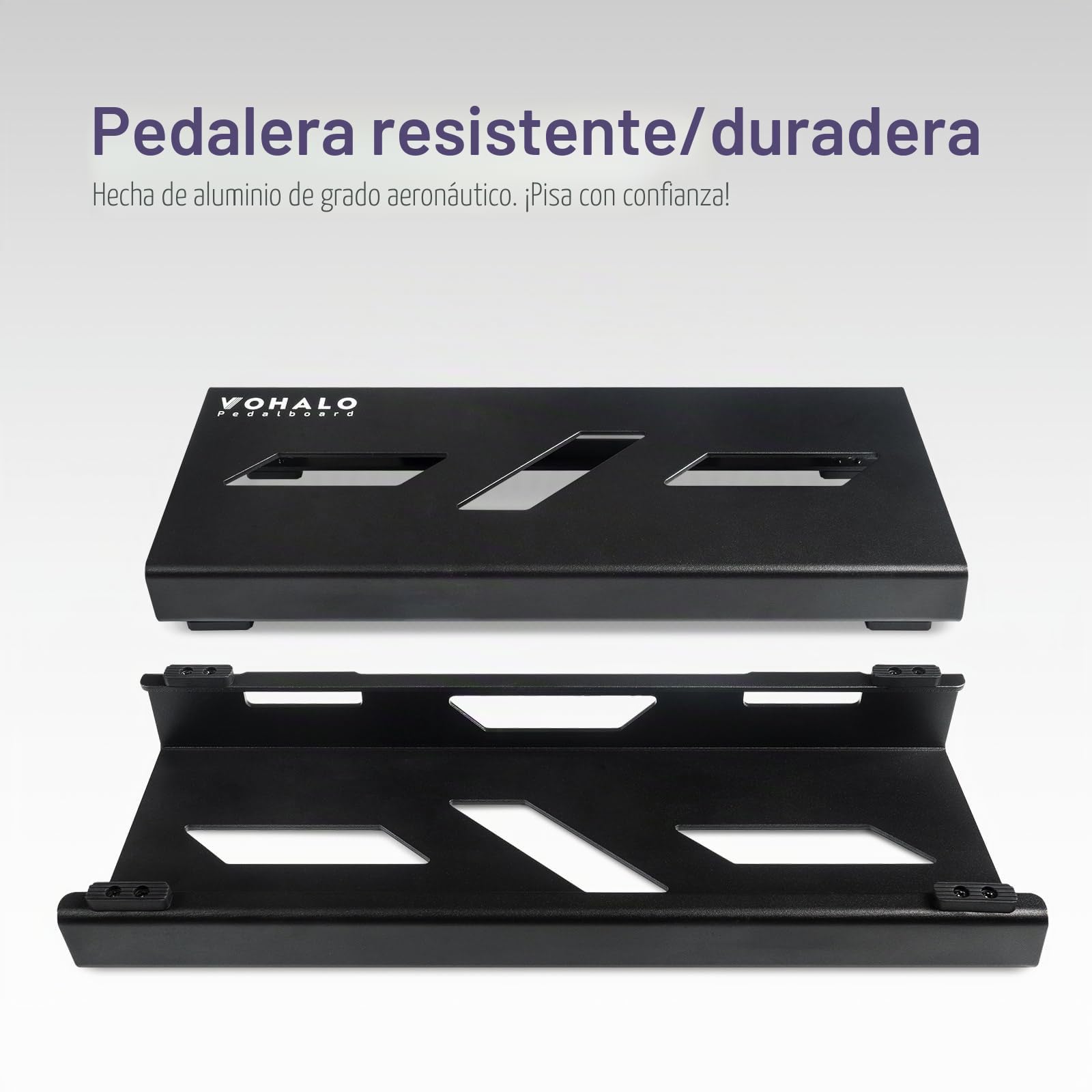 mini pedalera de guitarra caja de aluminio pedalboard guitarra tabla de efectos con cinta para pedales, brida para cables, cable de conexión negro