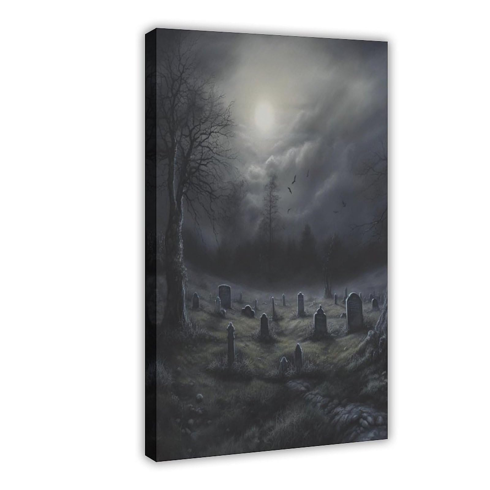 Nffbgfd Gothic Graveyard Canvas Poster Bedroom Decor Landscape Decor Gift 08X12inch(20X30cm)
