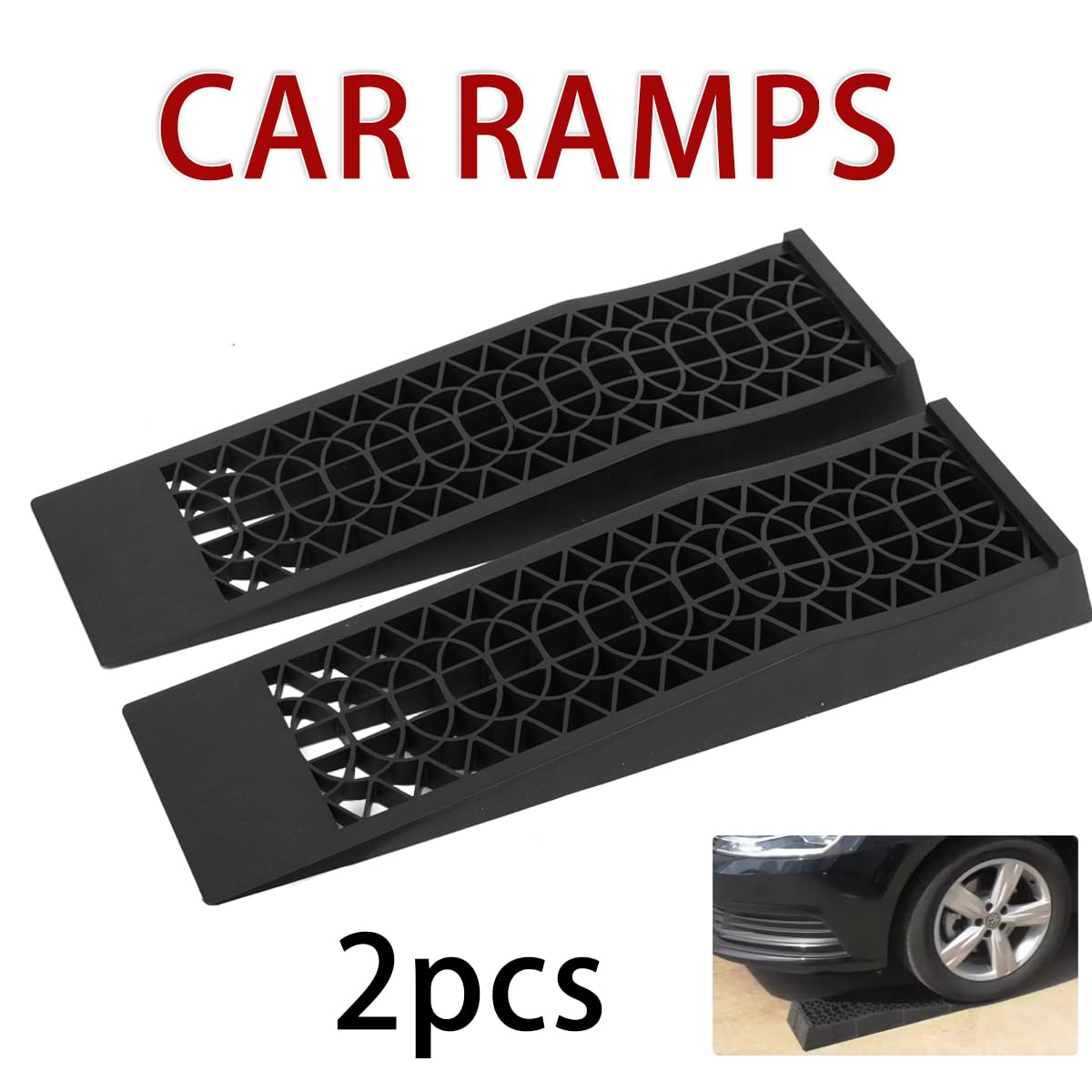 2 rampas 5T para remolque de coche, rampa de mantenimiento de coche de alto rendimiento, plástico superestable, rampas de elevación, cuñas, rampas de plástico, garajes de plástico, rampas de