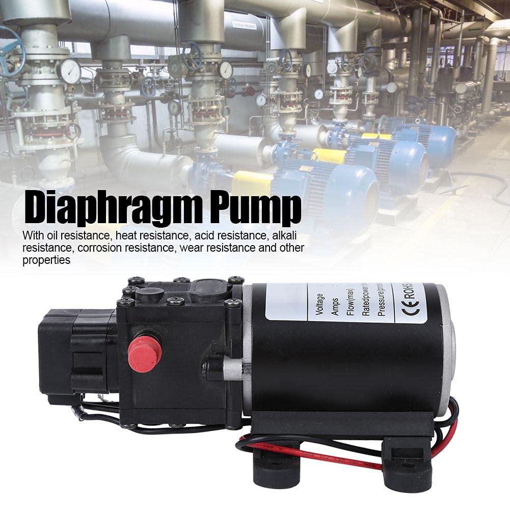 Intelligent Diaphragm Pump High Pressure DC12V 120W Water Pump 7L min 10mm Right Water Outlet Industrial Water Pressure Pump (12V motor)