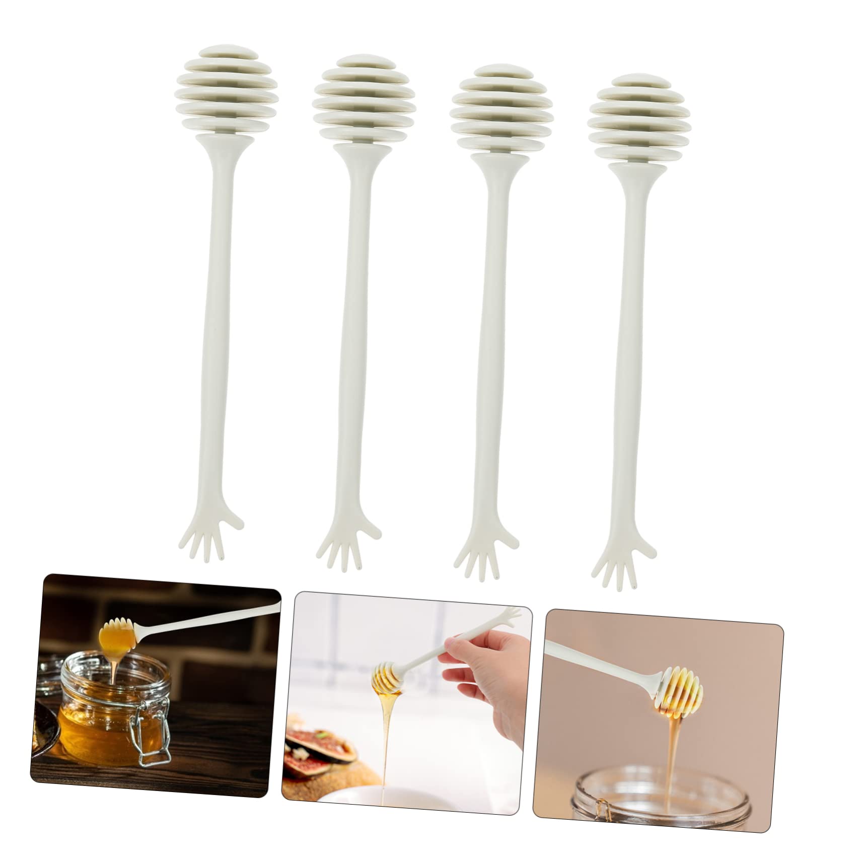 Hemobllo 4pcs Honey Stirring Stick Honey Stirrer Set Pp Material Stirring Rod for Baker Pastry Chef Farmer
