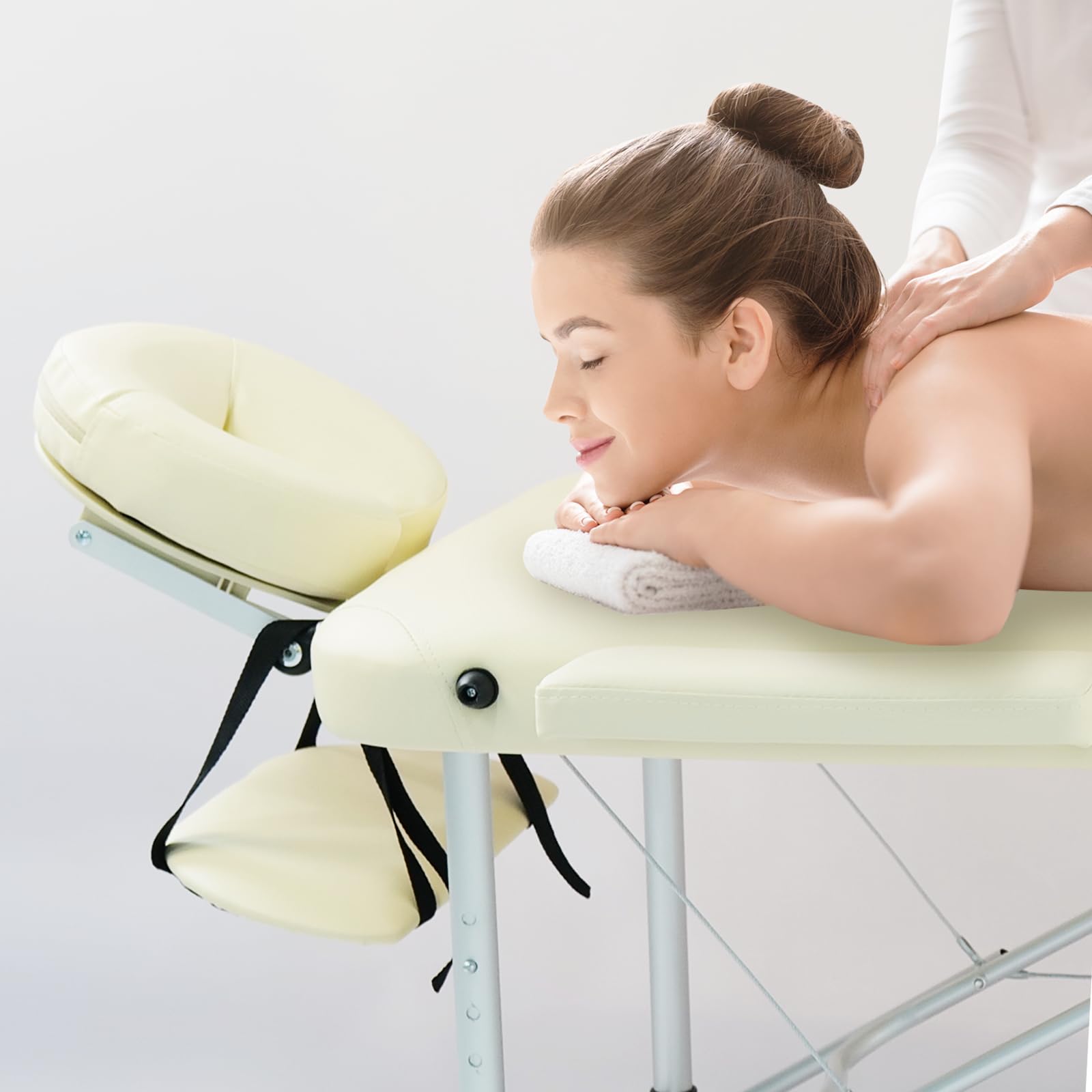VENDOMNIA Mobile Massageliege - Aluminium mit 2 Zonen höhenverstellbar inkl. hochwertiger Kopfstütze Tasche Armlehnen - Farbwahl Klappbar, Massagetisch Massagebett Massagebank Behandlungsliege