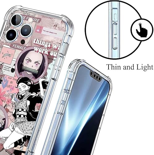 Miniatura 4 de Demon Slayer - Funda de anime Kimetsu No Yaiba compatible con iPhone 11 12 13 Mini 14 Pro Max 7 8 Plus X XS XR diseño de parachoques de moda funda