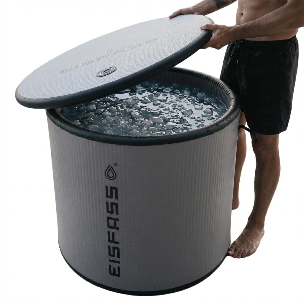 Air mini grau extra Isolierung (90 cm Ø x 75 cm ⇡) Eistonne zum Eisbad ca. 350 Liter Eistonne Kältetherapie Regeneration nach dem Sport Eisbaden