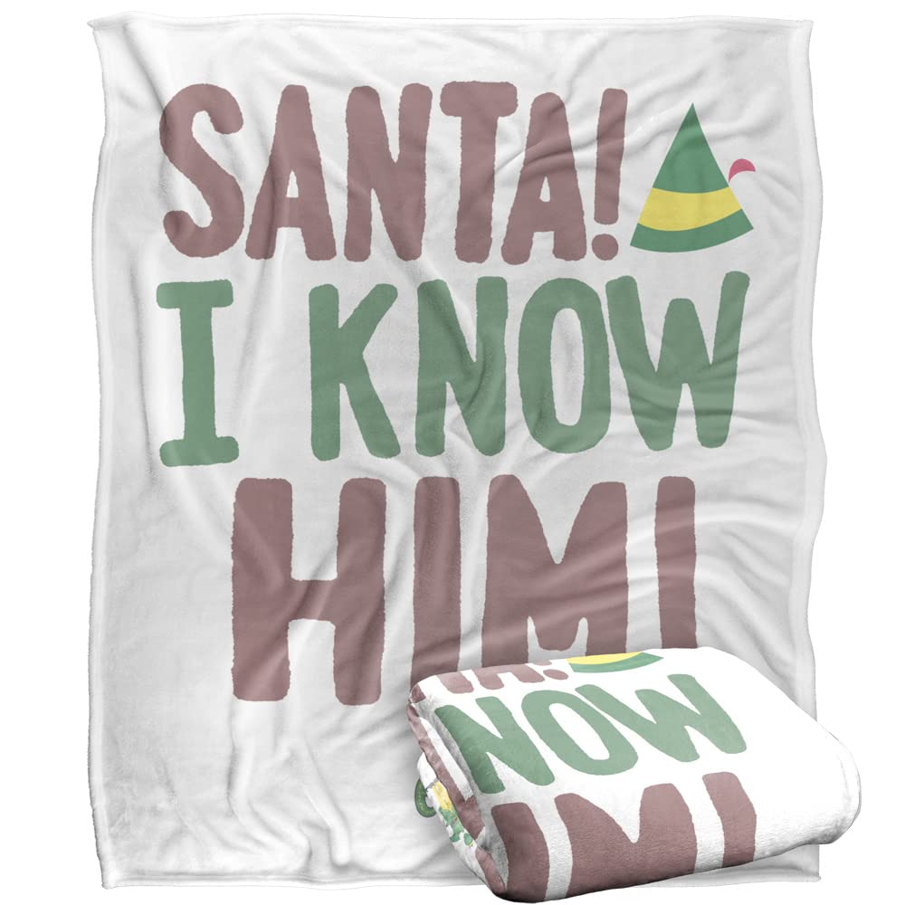 Logovision Multicolor Elf Blanket, 152 X 127 Cm Buddy Santa! I Know Him' Silky Touch Super Soft Throw Blanket