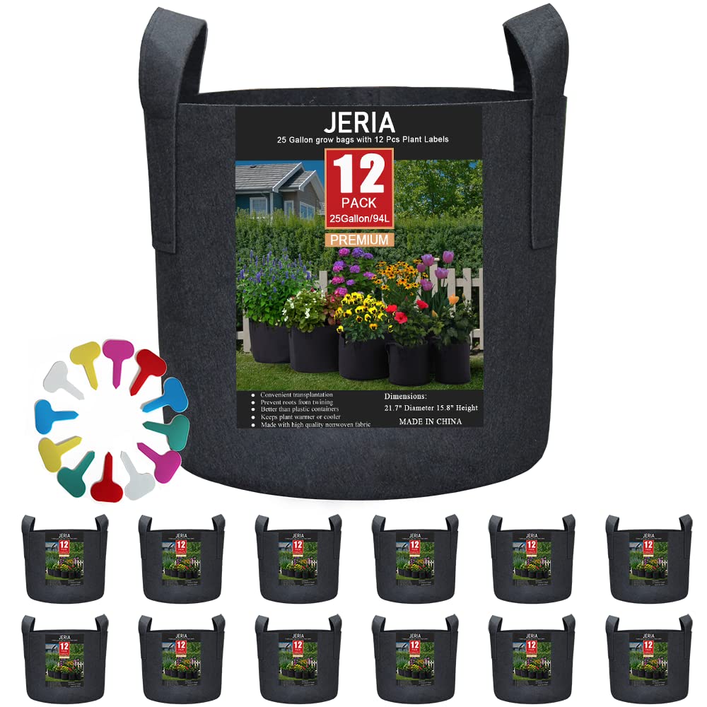 JERIA 12-Pack 25 Gallon Grow Bags