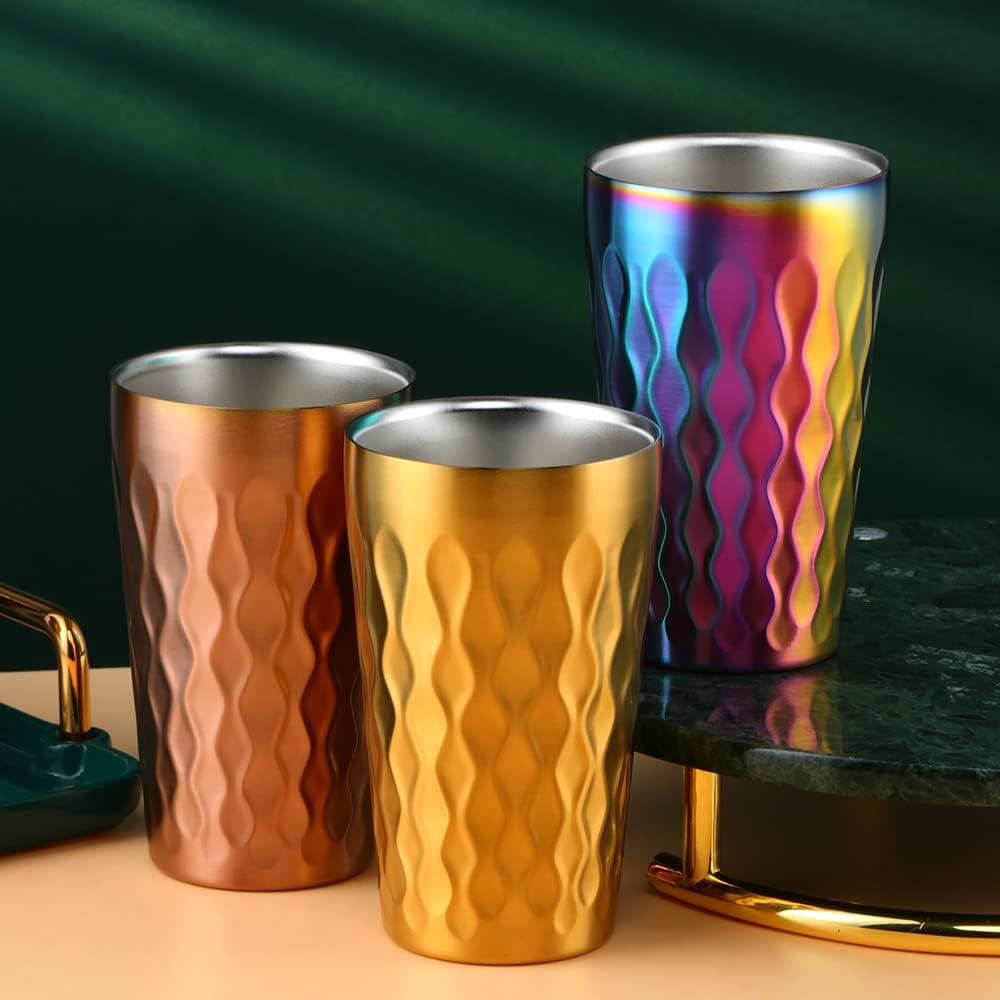 10oz Stainless Steel Cup Set, 6Pcs Double Wall Metal Cup,Vacuum Stackable Insulated Portable Drinking Tumblers Unbreakable Glasses,for Home Outdoor Restaurant (Rainbow Color) - Image 9