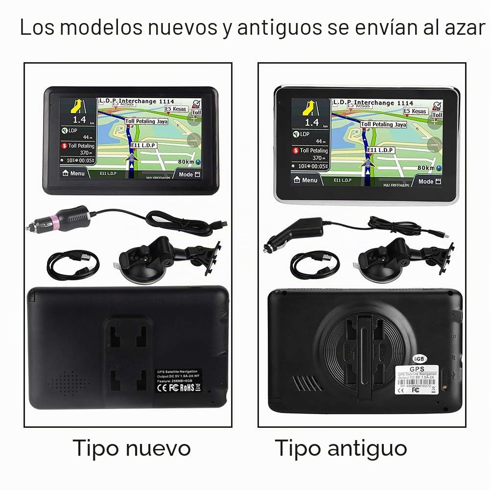 Navegador GPS universal para coche con pantalla táctil de 5 pulgadas , DDR256M , 8G , MP3 , FM , mapa de Europa , 508 unidades