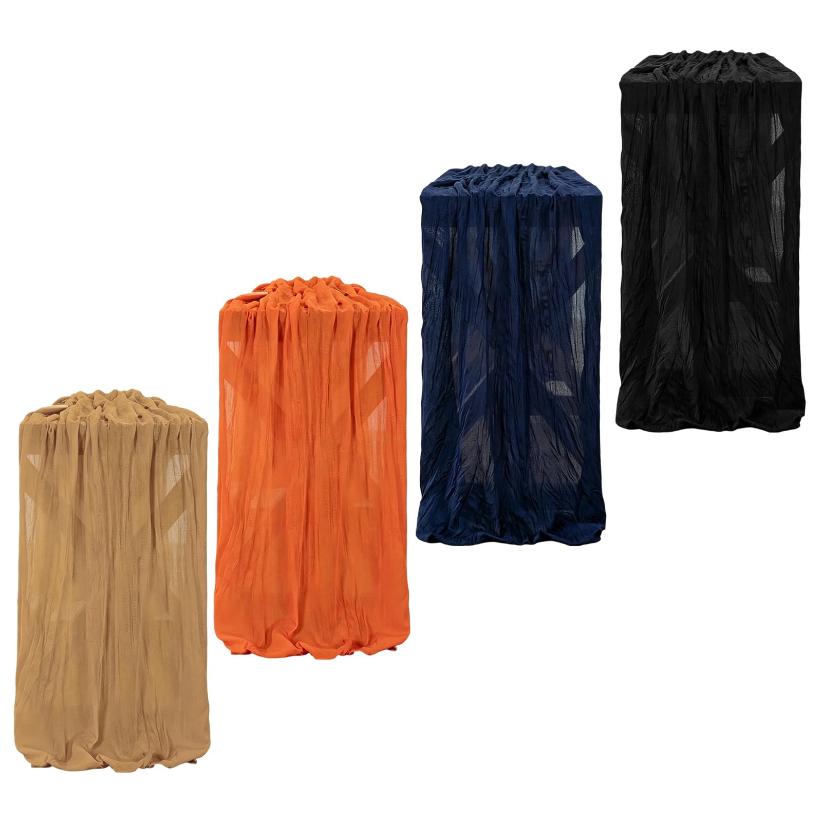 GMBYLBY 4PCS / Pack Pleats Table Cover for Special Event Classical Cheesecloth Gauze Fabric Long Table Runners Party Decoration Long Runners