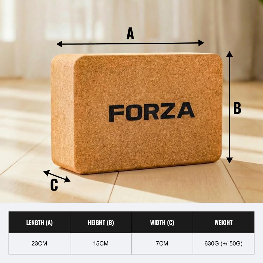 FORZA Yoga Eco Bundle - Yogamatte aus Naturkork - Set mit Rollen & Blöcken - Nachhaltiges rutschfestes Yoga, Pilates & Mobilitätszubehör