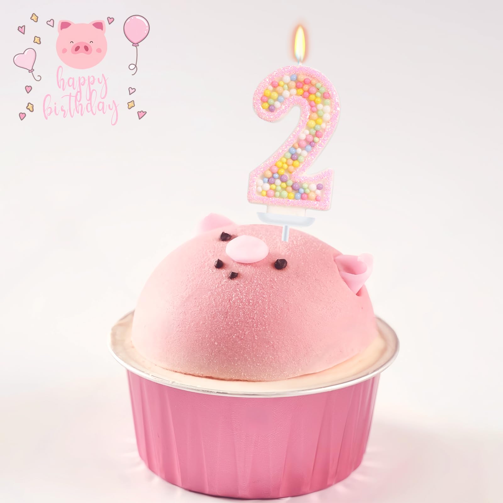 Pastel Macaron Birthday Candle - 2nd Birthday Decorations -6 Pastel Macaron Birthday Candle - 2nd Birthday Decorations -6