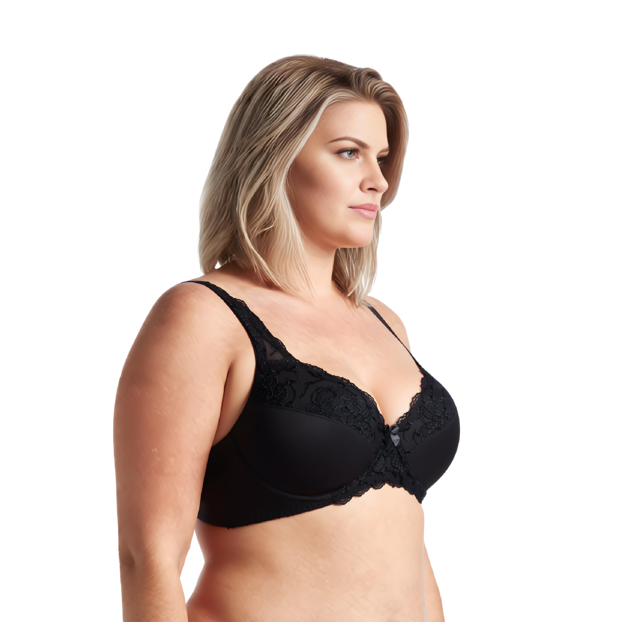 Curve Muse aux Femmes Grande Taille Minimiseur Soutien-Gorge à Armatures avec Broderie de Dentelle - Paquet de 2