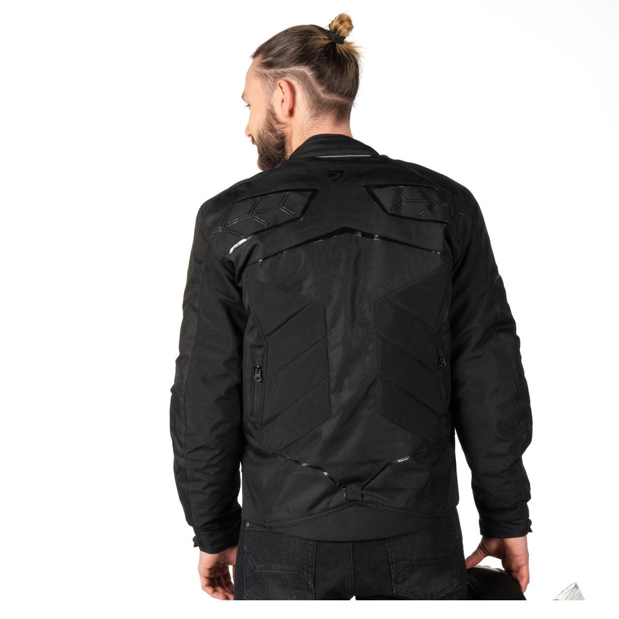 STORM Chaqueta Moto 4 estaciones. Chaqueta de Moto Equipamiento de Protección. Antiviento con 4 Protecciones CE. Hombre. Negro. Talla L