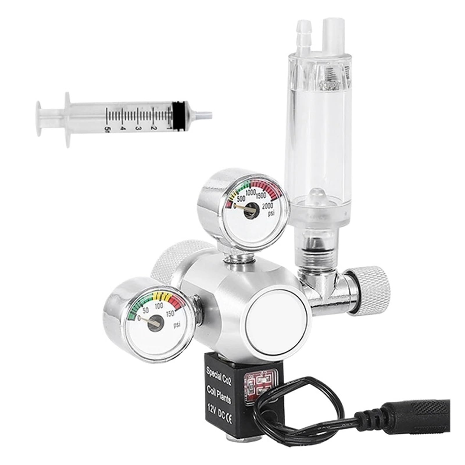 Regulador de válvula Reductora co2 for pecera, medidor Burbujas, Control Cilindro Gas for Acuario(TR21)