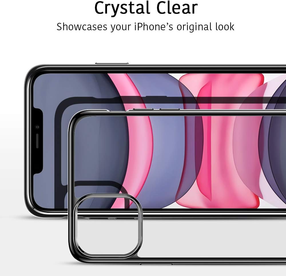 ESR Essential Zero for iPhone 11 Case, Slim Clear Soft TPU, Flexible Silicone Cover for iPhone 11 6.1-Inch (2019), Black Frame