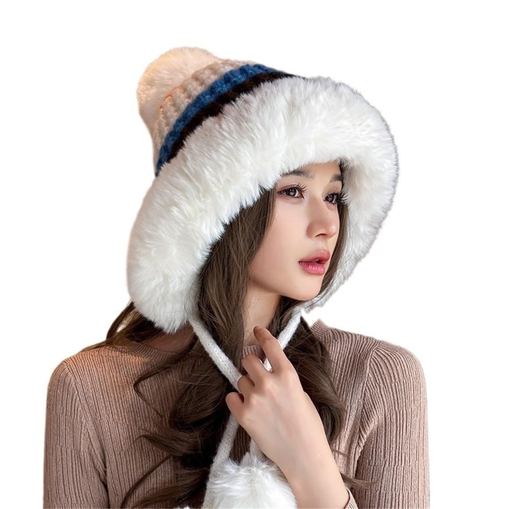 Bonnet coupe vent pour femme blanc qui protège du froid intense avec style