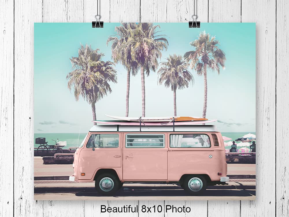 Amazon.com: VW Van Beach Wall Art Set of 4 - Vintage Surf Decor