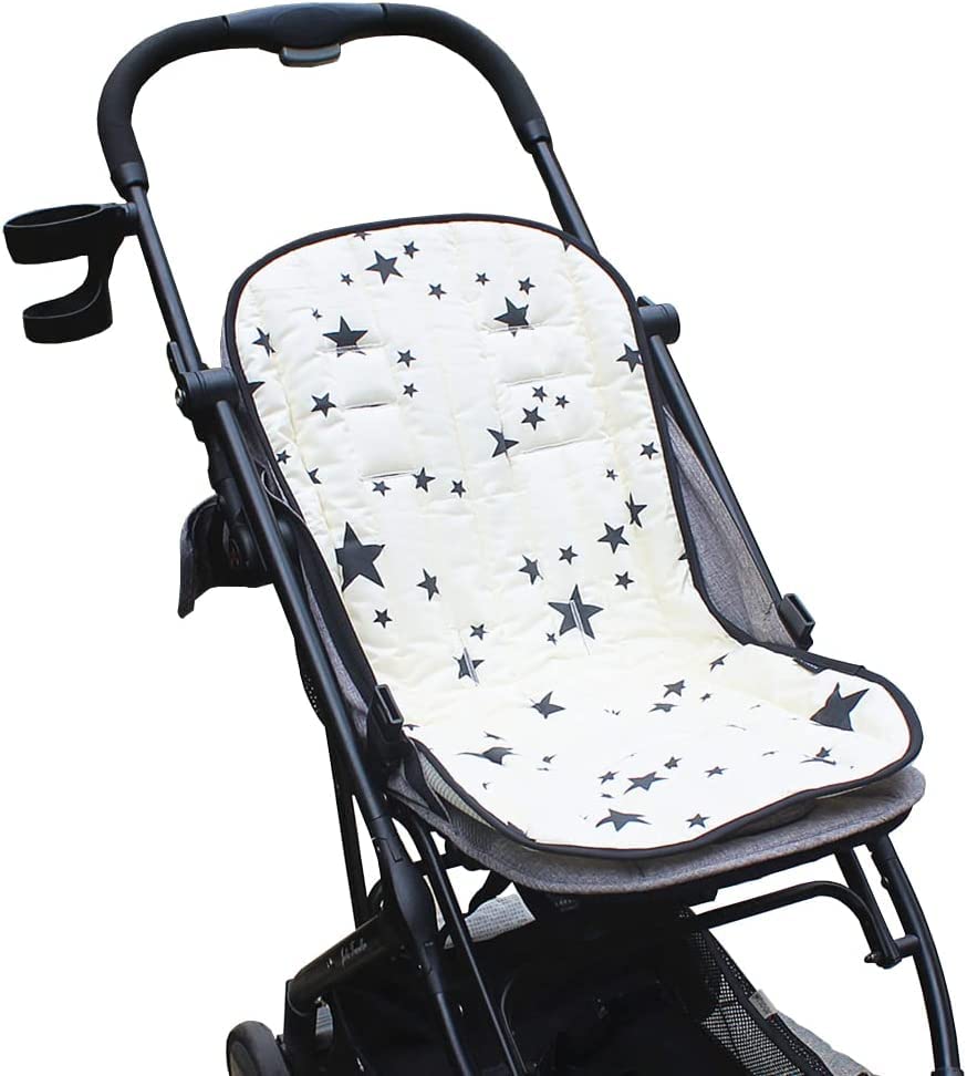 THE WHITE SHOP Baby Pushchair Seat Liner Baby Stroller Cushion Pram Liner  Pad Breathable Baby Stroller Seat Pad Liner Universal Seat Cushion Pad/White