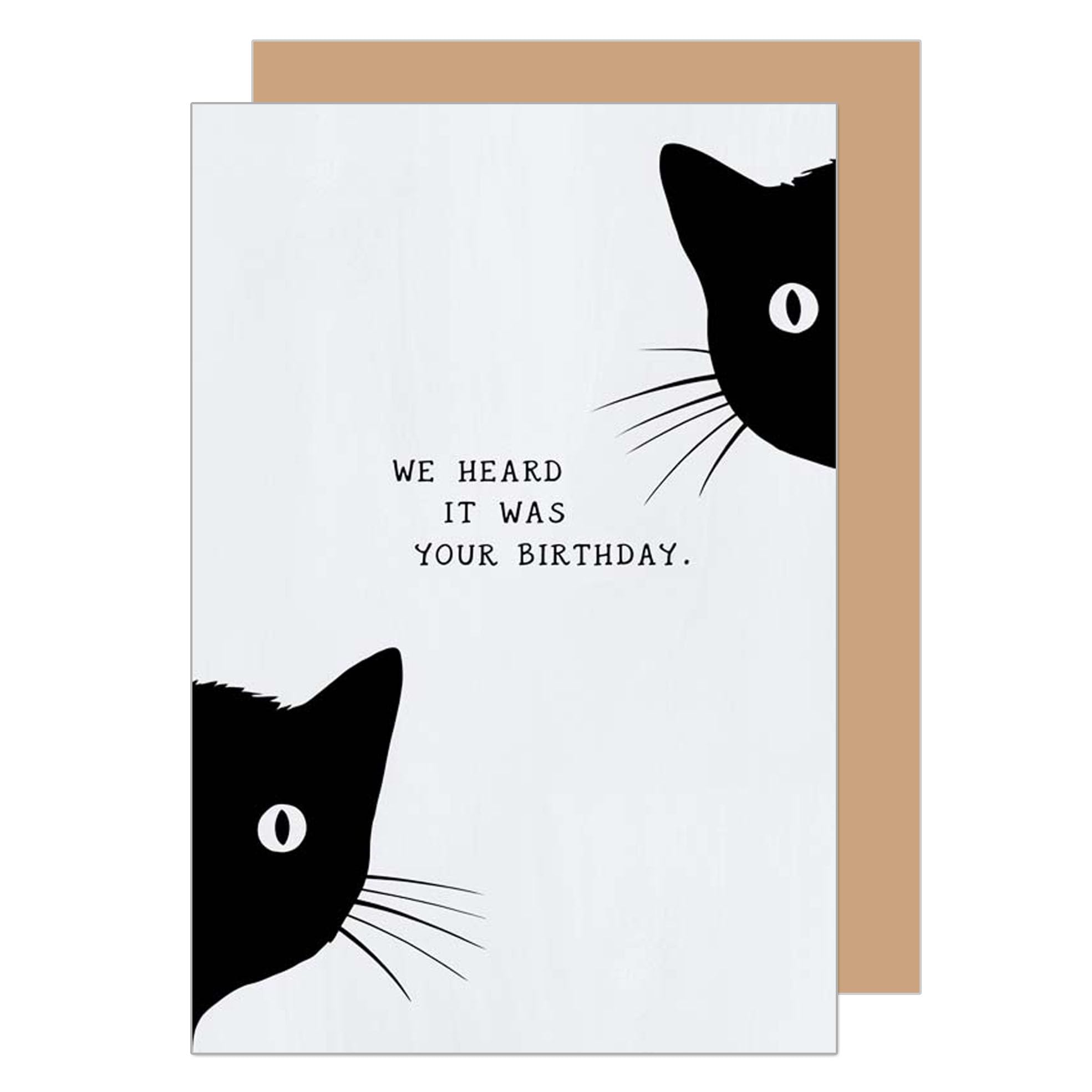 Edition Seidel Premium verjaardagskaart met envelop van kraftpapier. Wenskaart Happy Birthday bilet kaart voor vrouw man meisje jongens kind dier kat kitten ballon (G3542 SW024