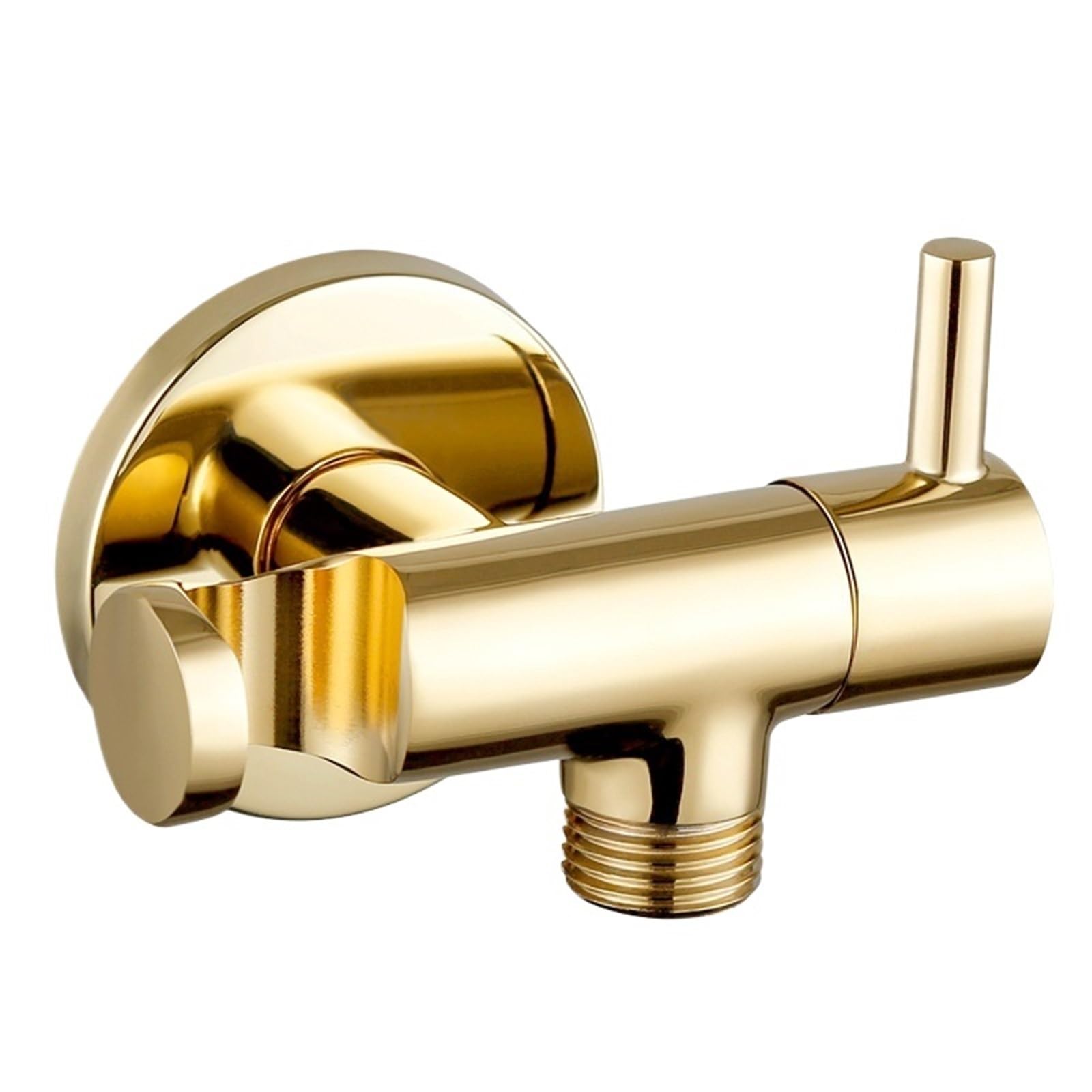Yilwpv Golden Faucet Angle Valve Round Water Heater Single Cold G1/2' For Bathroom For Bathroom