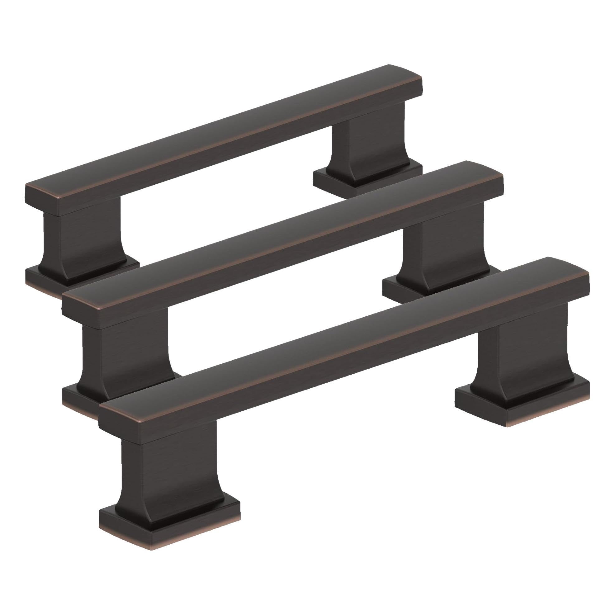 Amerock 10BX37091ORB | Oil Rubbed Bronze Cabinet Pull | 3-3/4 inch (96mm) Center-to-Center | 30 Pack | Triomphe | Furniture Hardware