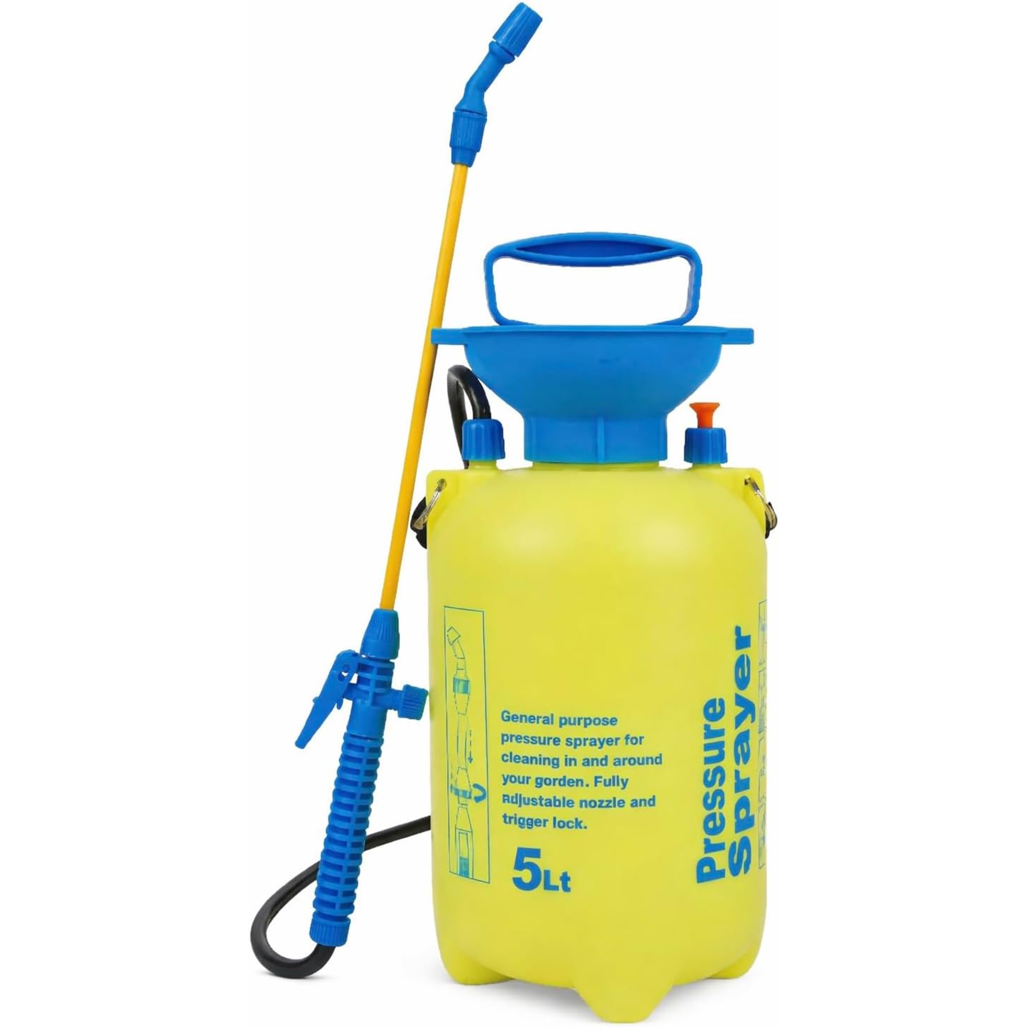 SIMPLI-Magic Pulverizador de Bomba de jardín de 5 litros, pulverizador de presión de Mano con Boquilla Ajustable y fácil acción de Bomba para Plantas, Cuidado del césped, Limpieza y Uso al Aire Libre