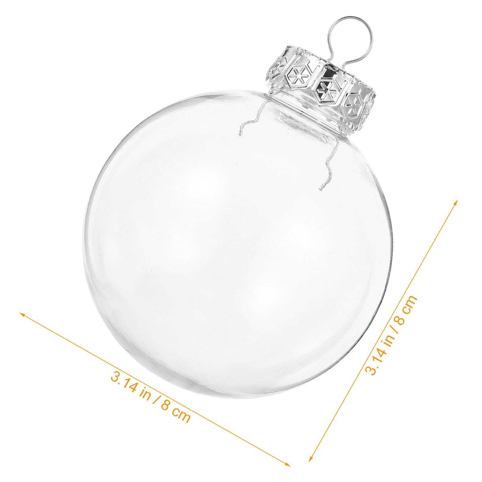 Ciieeo 25er Set Klare Füllbare Kugeln 8 cm, Bastel-Glaskugeln für Weihnachtsbaum, Party, Hochzeit und Wohndeko