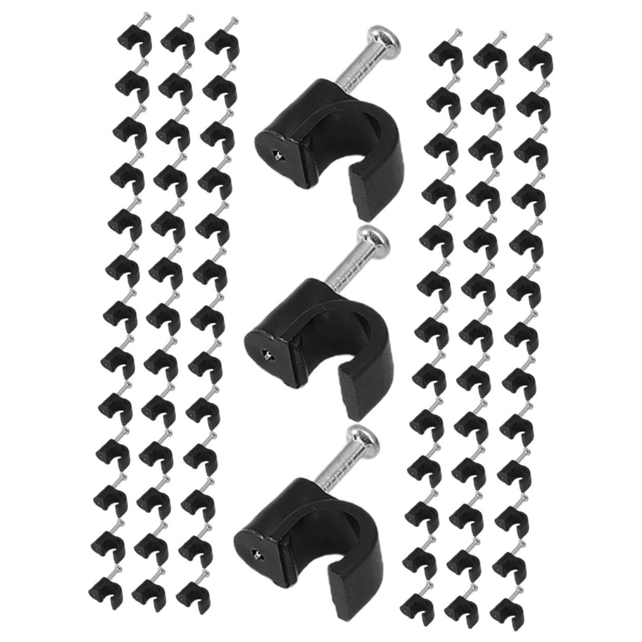 Uonlytech 2000pièces Clips De Câble Avec Clous Pour Fixation De Fils Électriques De Câbles Pour Maison Et Jardin