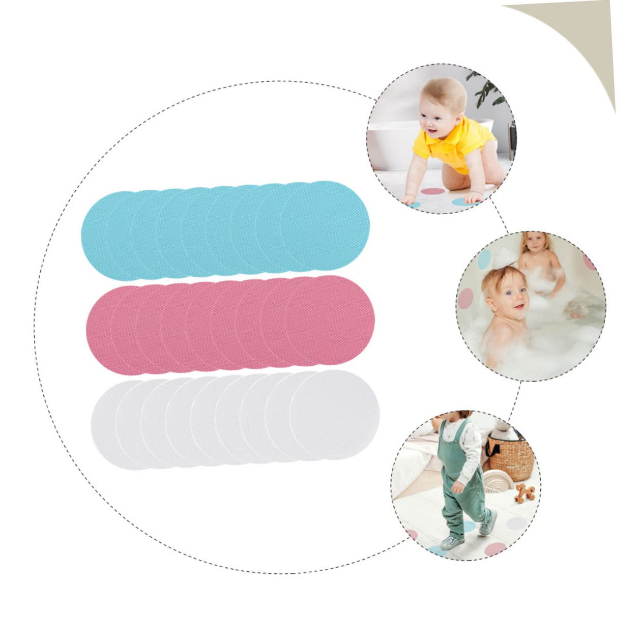 Alipis 72 Piezas Pegatinas Redondas Antideslizantes Peldaños De Seguridad para Baño Empuñadura De Ducha Pegatinas Ducha del Alfabeto Pegatinas Peva Pegatina De Seguridad Impermeable